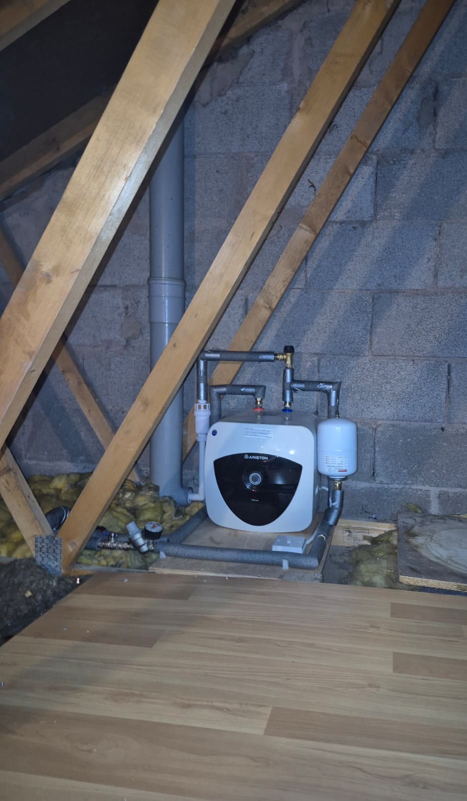 Heating equipment in a loft space